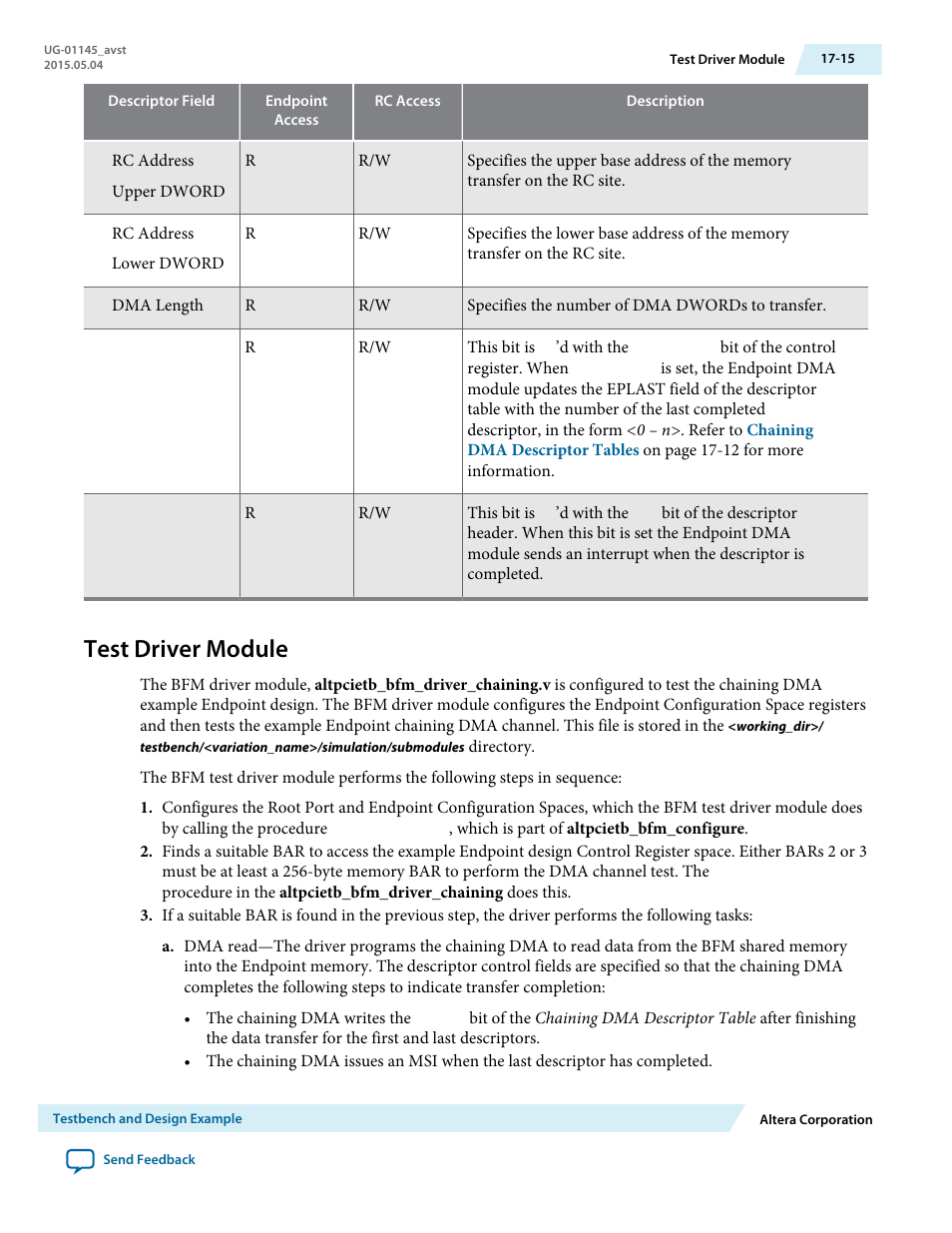 Test driver module, Test driver module -15 | Altera Arria 10 Avalon-ST User Manual | Page 215 / 275
