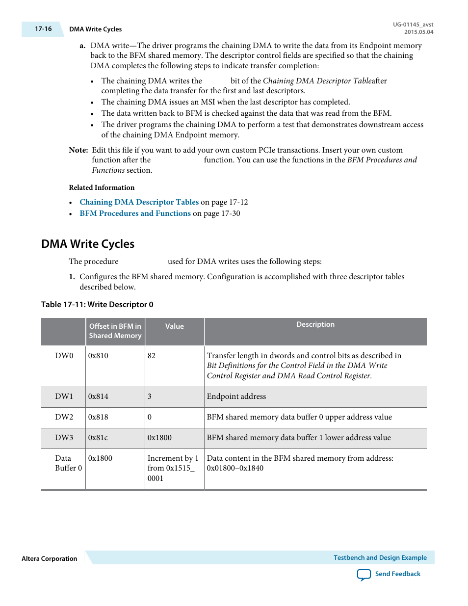 Dma write cycles, Dma write cycles -16 | Altera Arria 10 Avalon-ST User Manual | Page 216 / 275