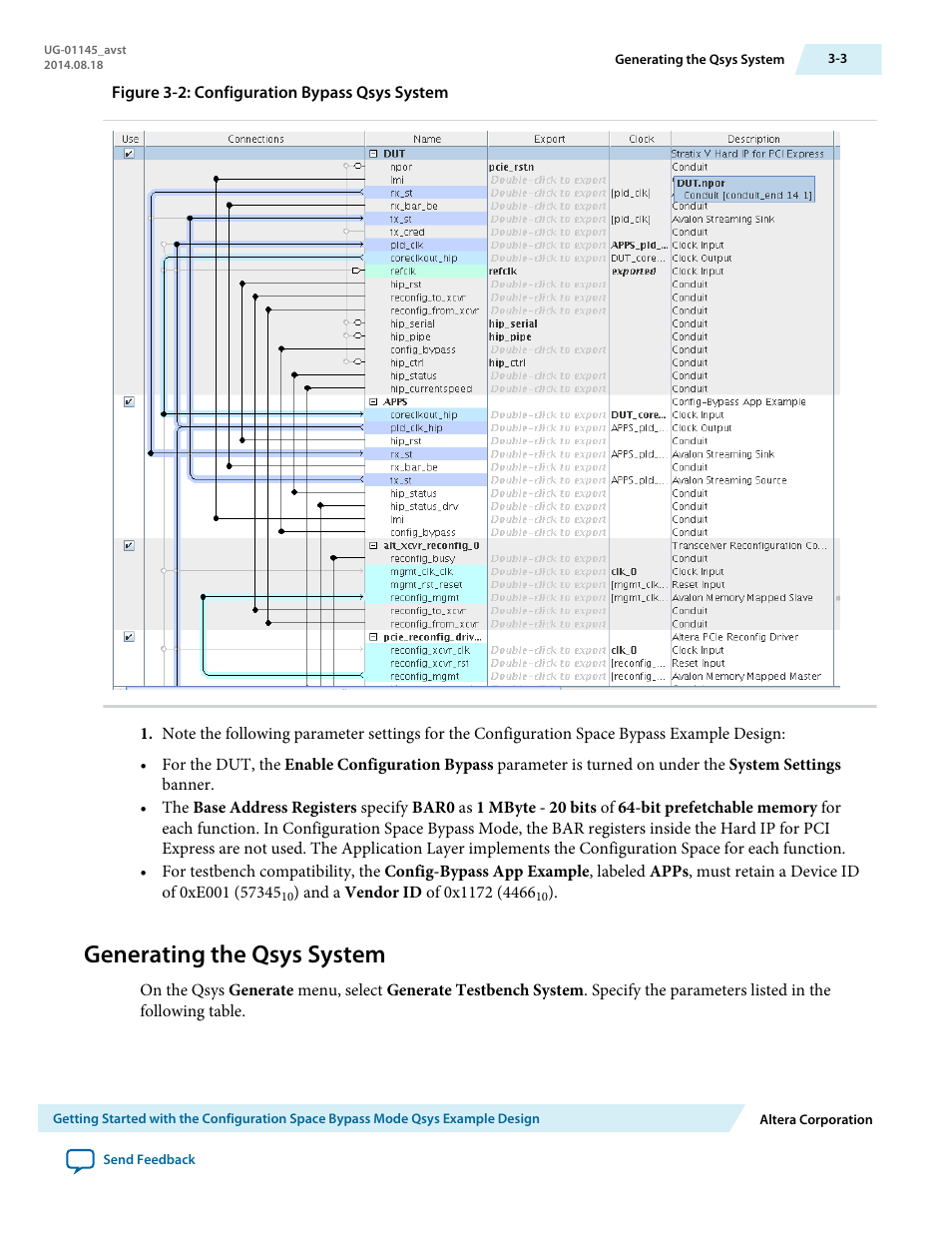 Generating the qsys system, Generating the qsys system -3 | Altera Arria 10 Avalon-ST User Manual | Page 33 / 275