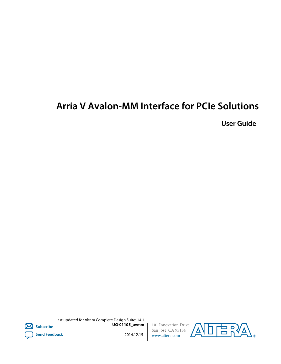 Altera Arria V Avalon-MM User Manual | 166 pages