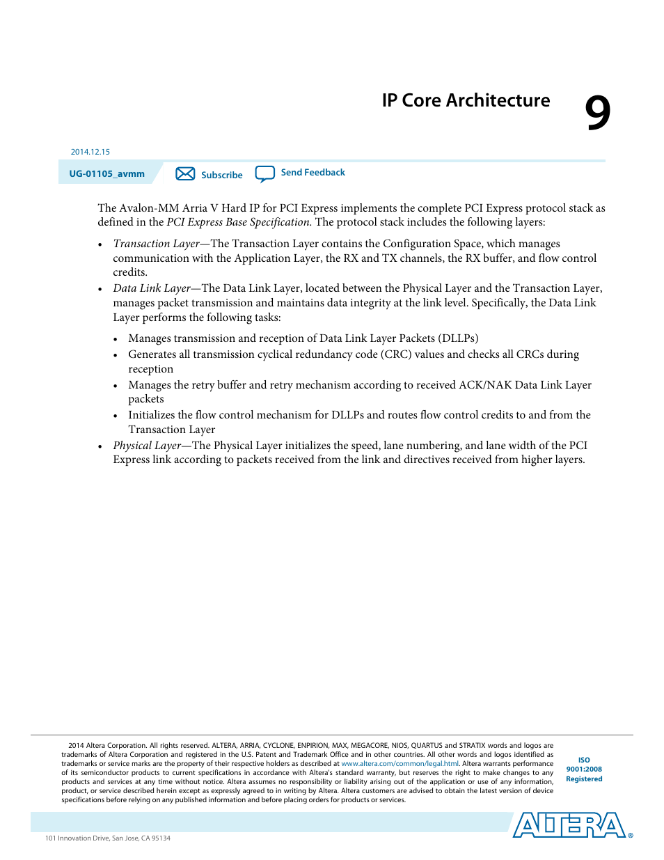 Ip core architecture | Altera Arria V Avalon-MM User Manual | Page 117 / 166