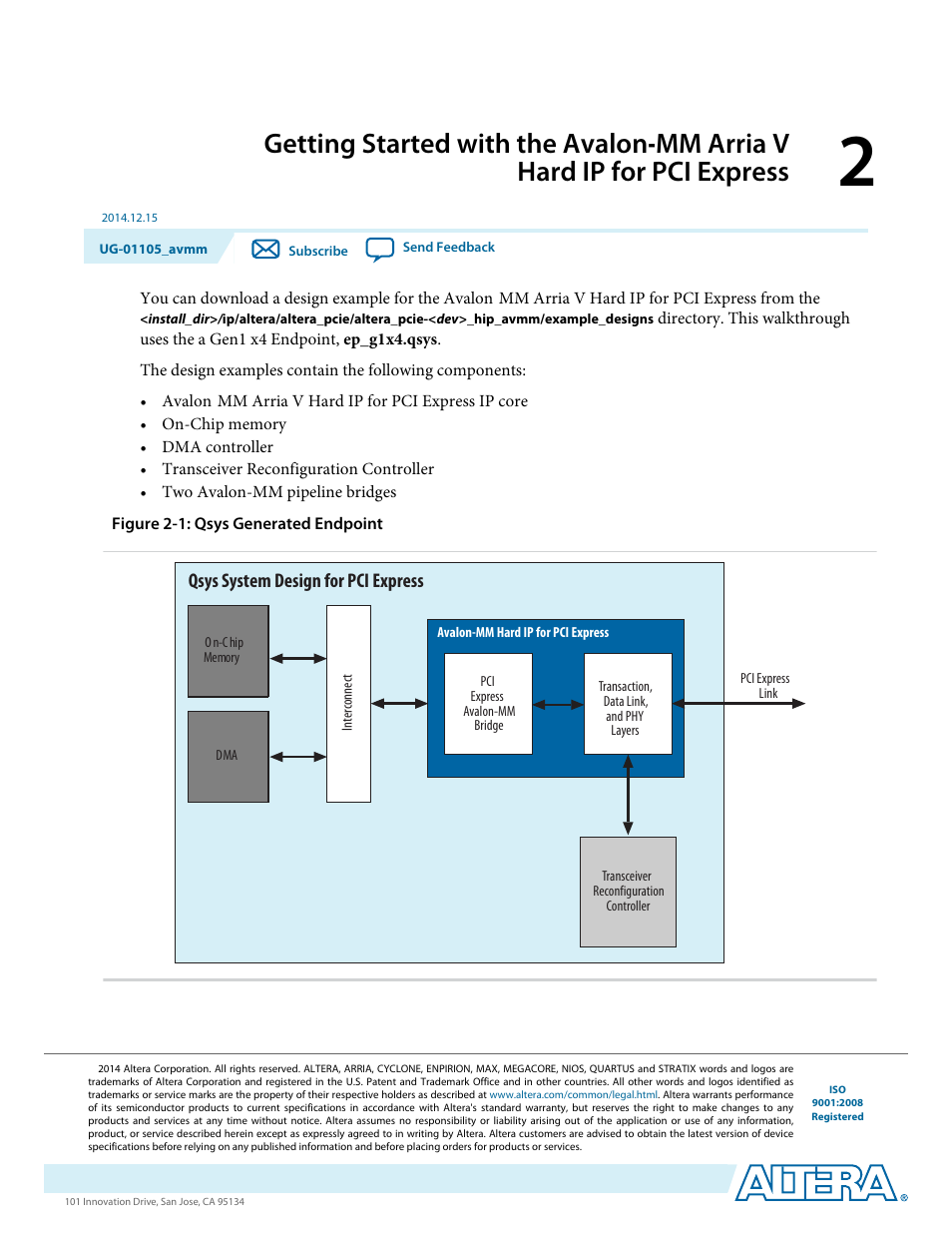 Qsys system design for pci express | Altera Arria V Avalon-MM User Manual | Page 12 / 166