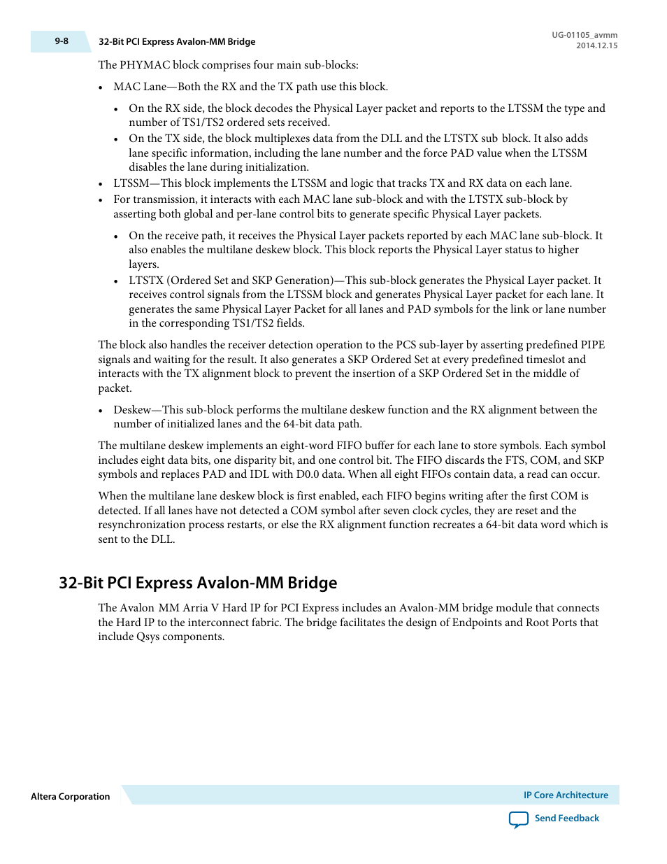 Bit pci express avalon-mm bridge | Altera Arria V Avalon-MM User Manual | Page 124 / 166