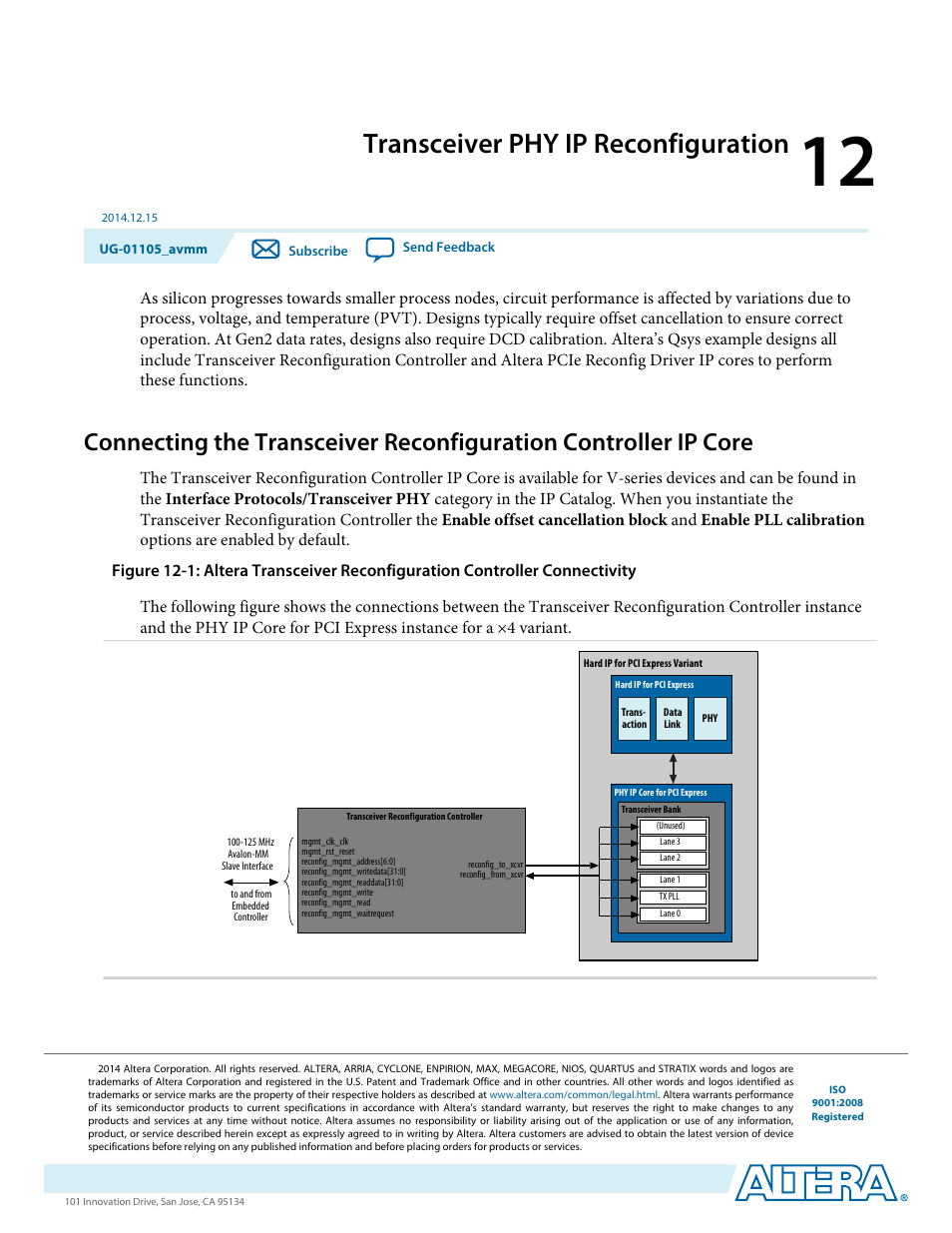 Transceiver phy ip reconfiguration | Altera Arria V Avalon-MM User Manual | Page 145 / 166