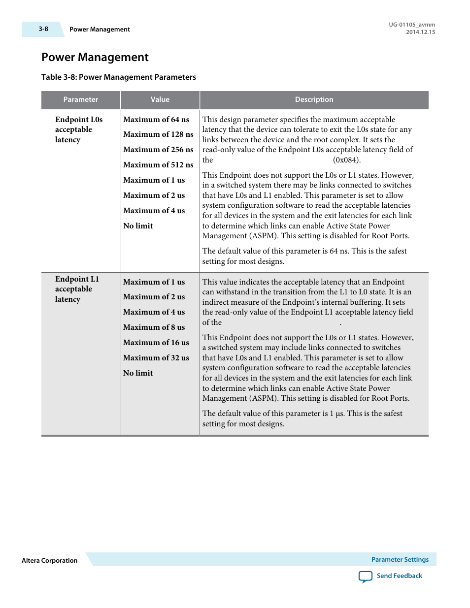 Power management | Altera Arria V Avalon-MM User Manual | Page 27 / 166