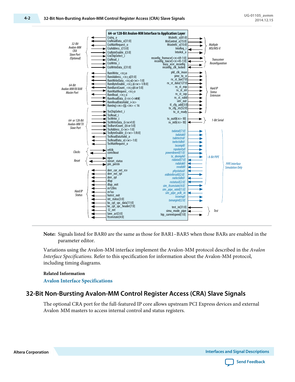 Avalon interface specifications | Altera Arria V Avalon-MM User Manual | Page 32 / 166