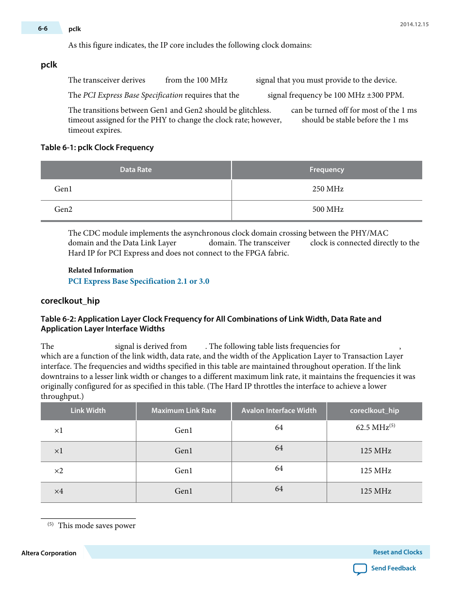 Pclk, Coreclkout_hip | Altera Arria V Avalon-ST User Manual | Page 117 / 248