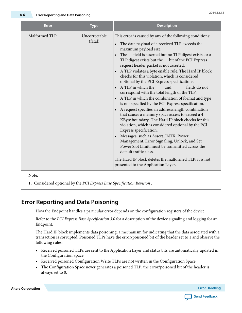 Error reporting and data poisoning | Altera Arria V Avalon-ST User Manual | Page 131 / 248