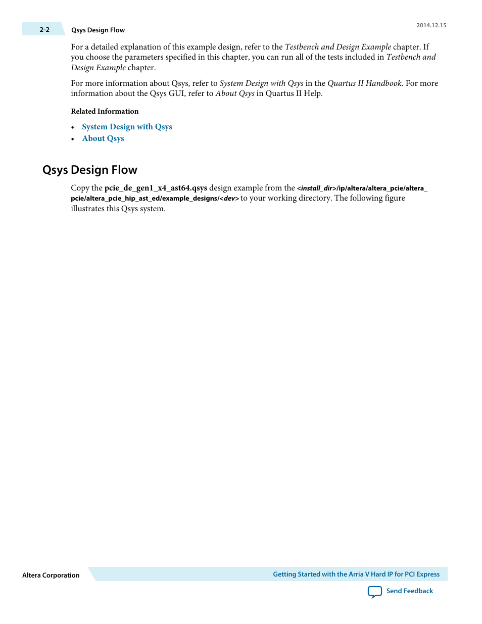 Qsys design flow | Altera Arria V Avalon-ST User Manual | Page 15 / 248