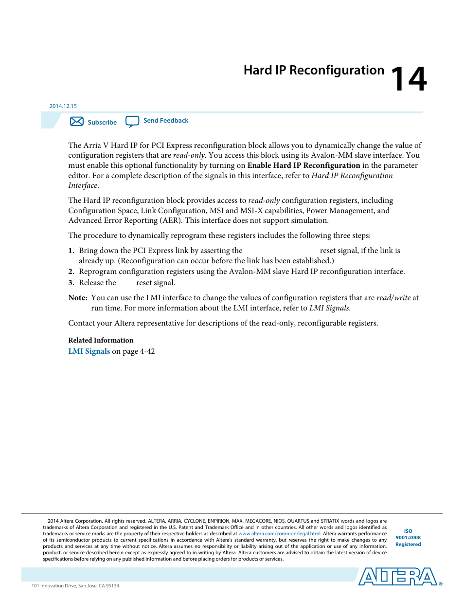 Hard ip reconfiguration | Altera Arria V Avalon-ST User Manual | Page 167 / 248