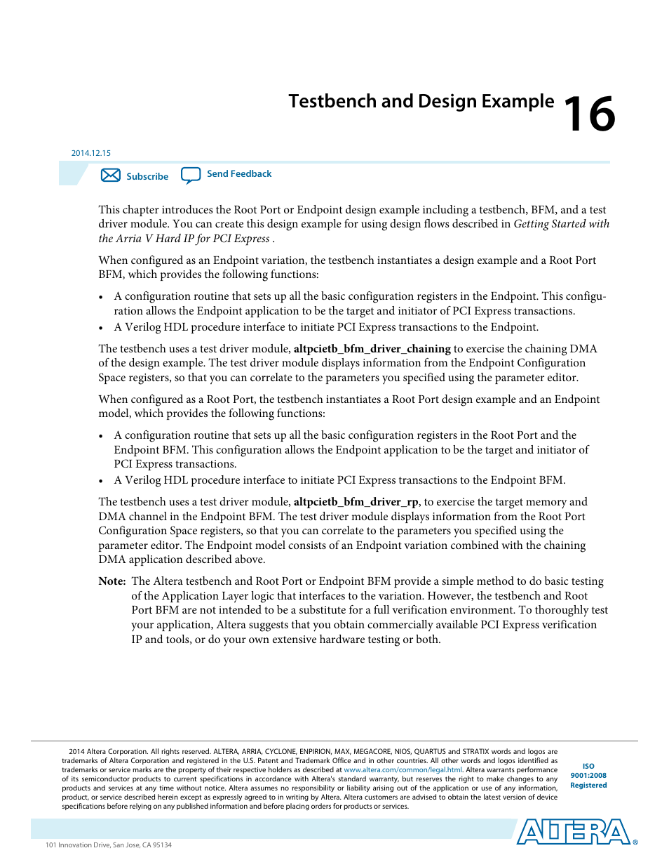 Testbench and design example | Altera Arria V Avalon-ST User Manual | Page 171 / 248