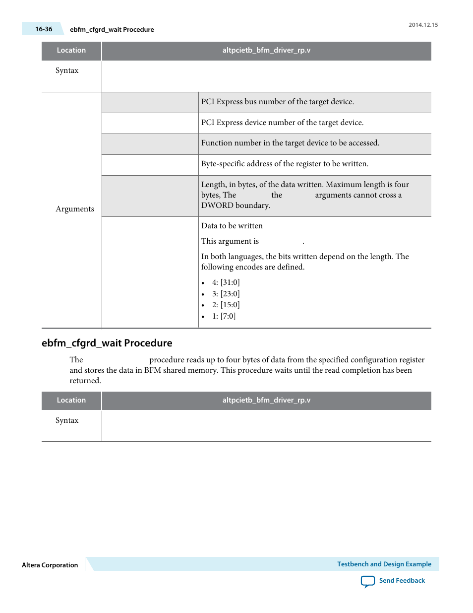 Ebfm_cfgrd_wait procedure | Altera Arria V Avalon-ST User Manual | Page 206 / 248