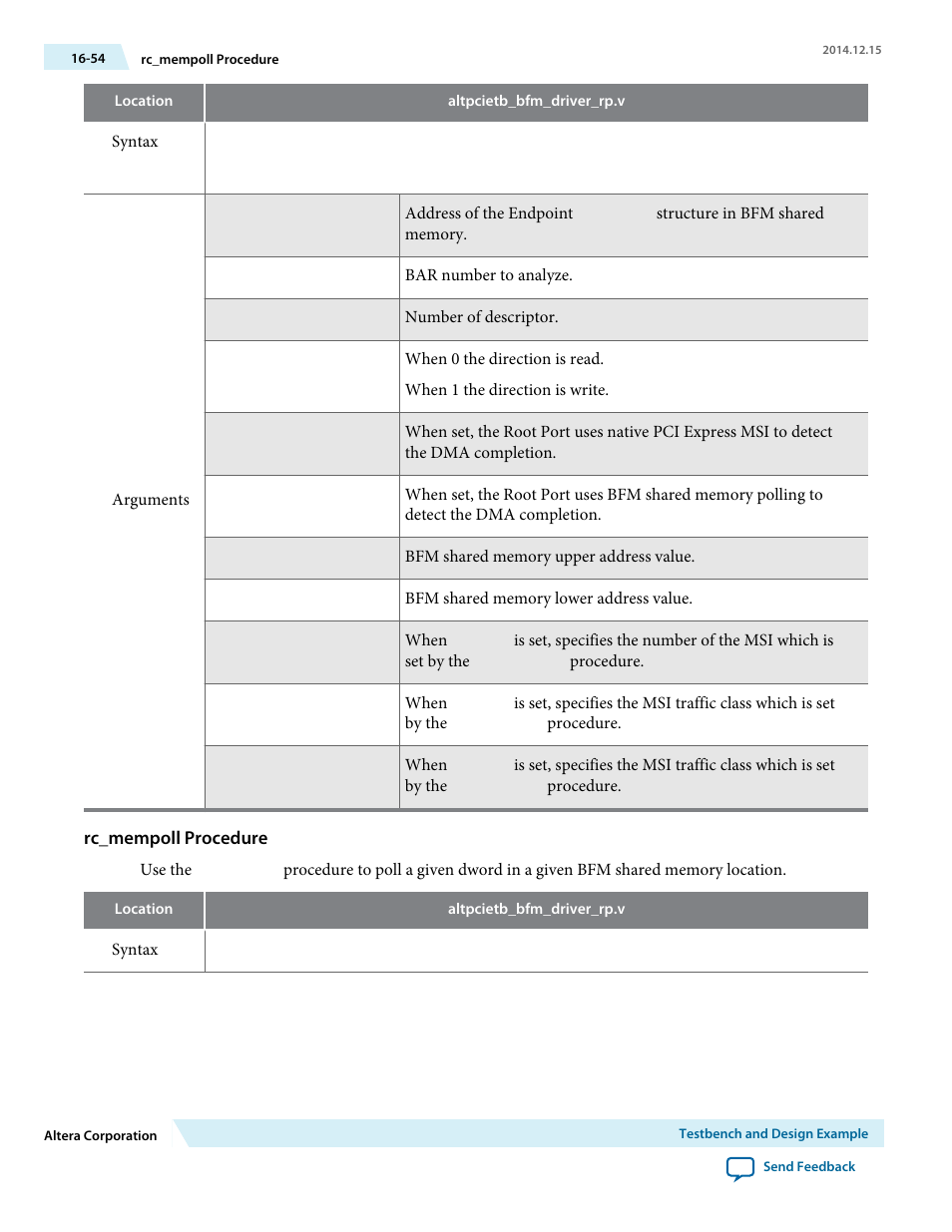 Rc_mempoll procedure | Altera Arria V Avalon-ST User Manual | Page 224 / 248