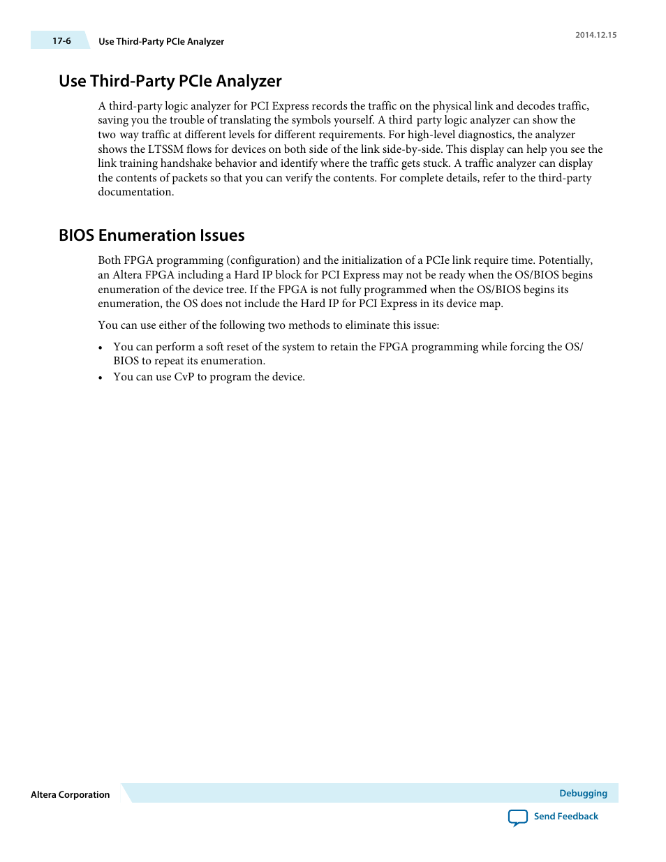 Use third-party pcie analyzer, Bios enumeration issues | Altera Arria V Avalon-ST User Manual | Page 234 / 248