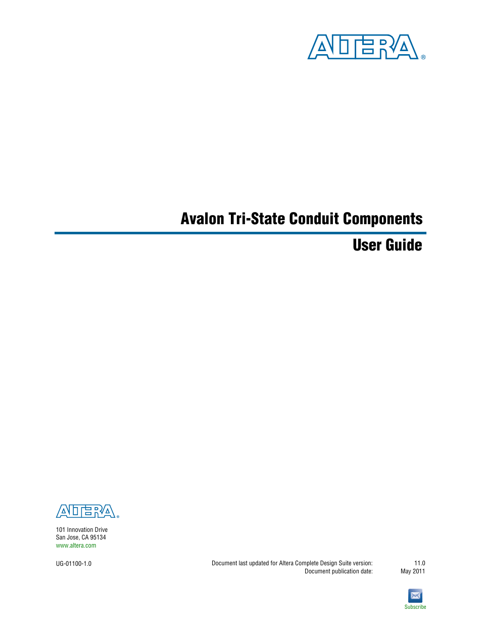 Altera Avalon Tri-State Conduit Components User Manual | 18 pages