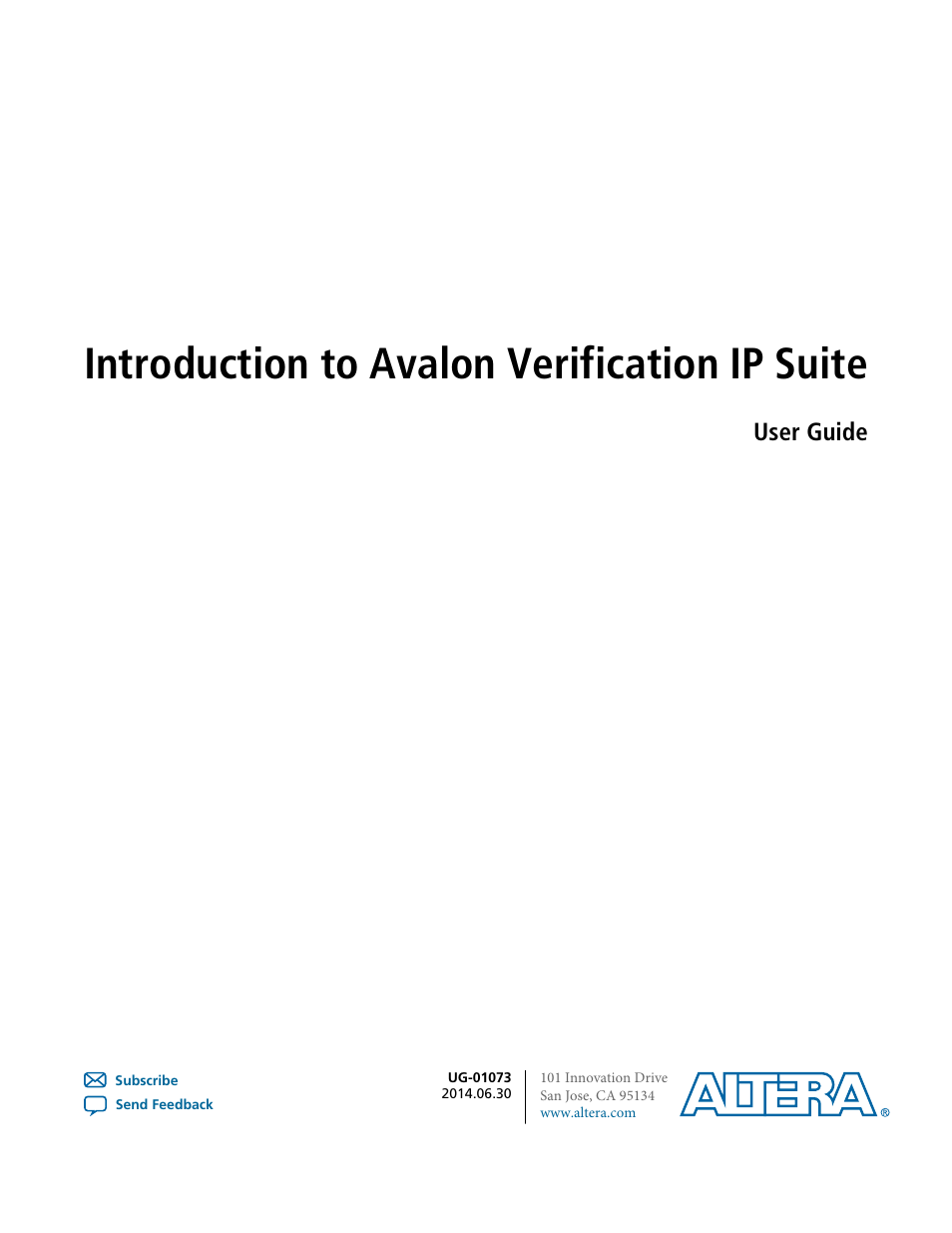 Altera Avalon Verification IP Suite User Manual | 224 pages