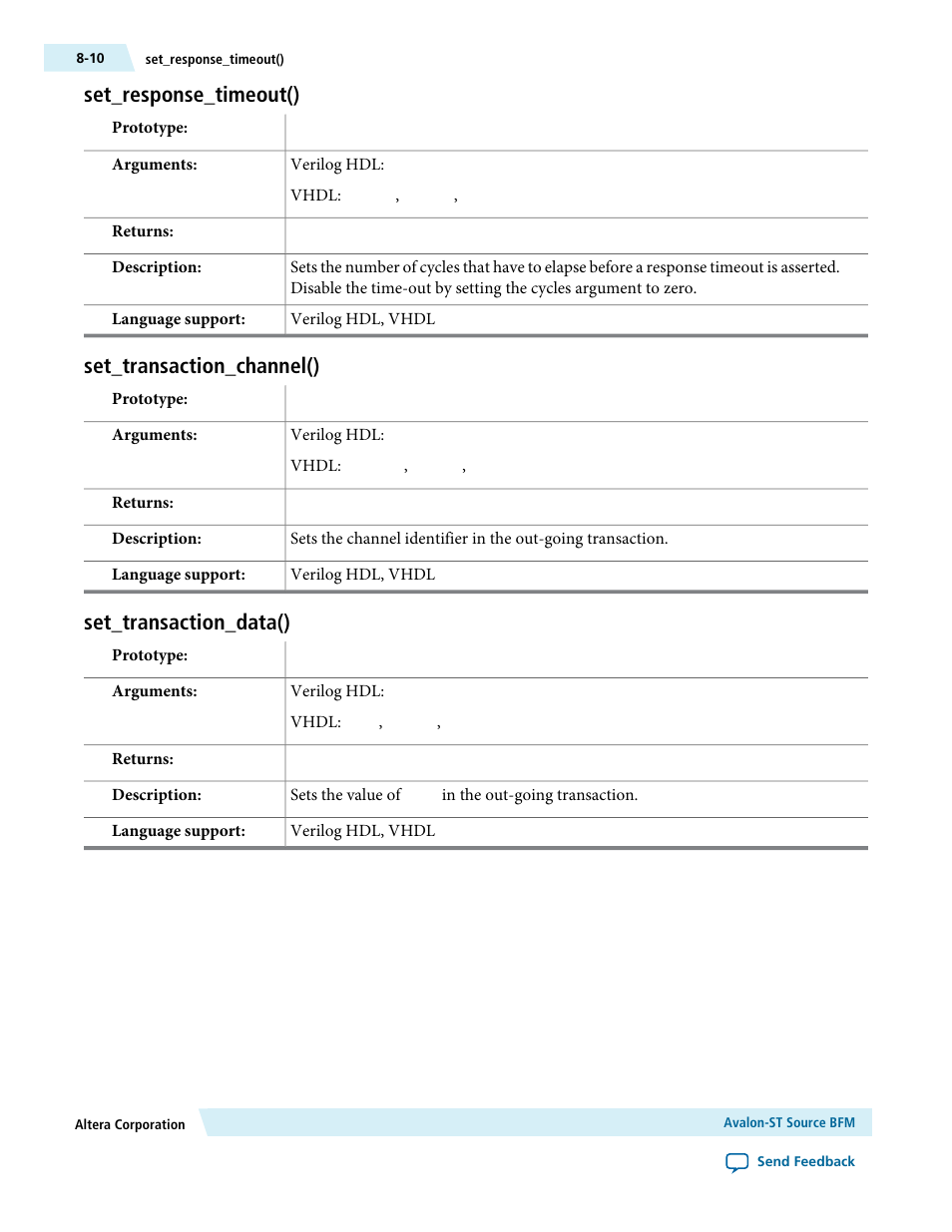 Set_response_timeout(), Set_transaction_channel(), Set_transaction_data() | Set_response_timeout() -10, Set_transaction_channel() -10, Set_transaction_data() -10 | Altera Avalon Verification IP Suite User Manual | Page 122 / 224