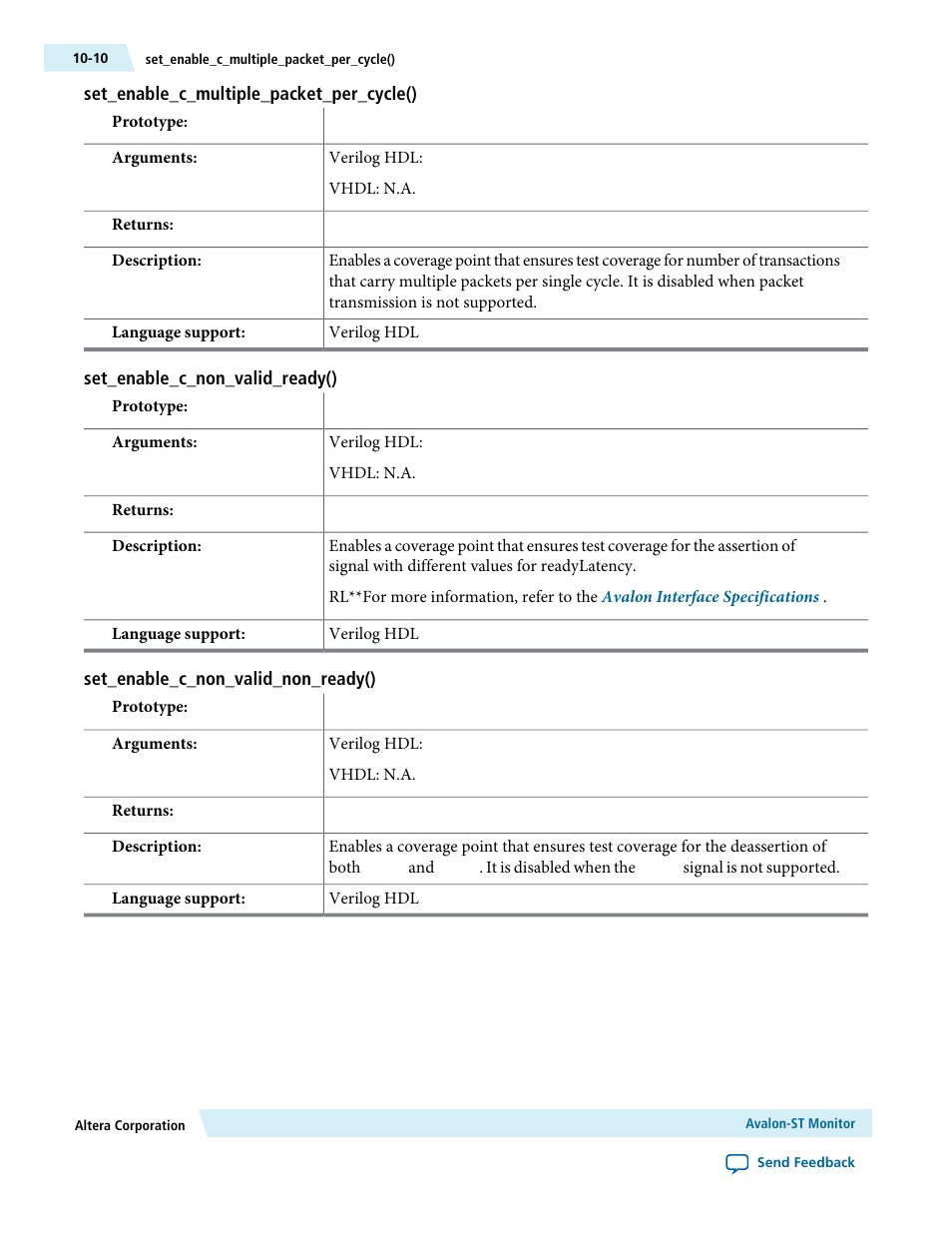 Set_enable_c_multiple_packet_per_cycle(), Set_enable_c_non_valid_ready(), Set_enable_c_non_valid_non_ready() | Altera Avalon Verification IP Suite User Manual | Page 146 / 224