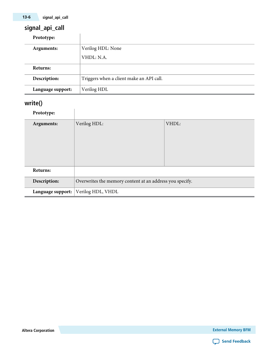 Signal_api_call, Write(), Signal_api_call -6 write() -6 | Altera Avalon Verification IP Suite User Manual | Page 175 / 224