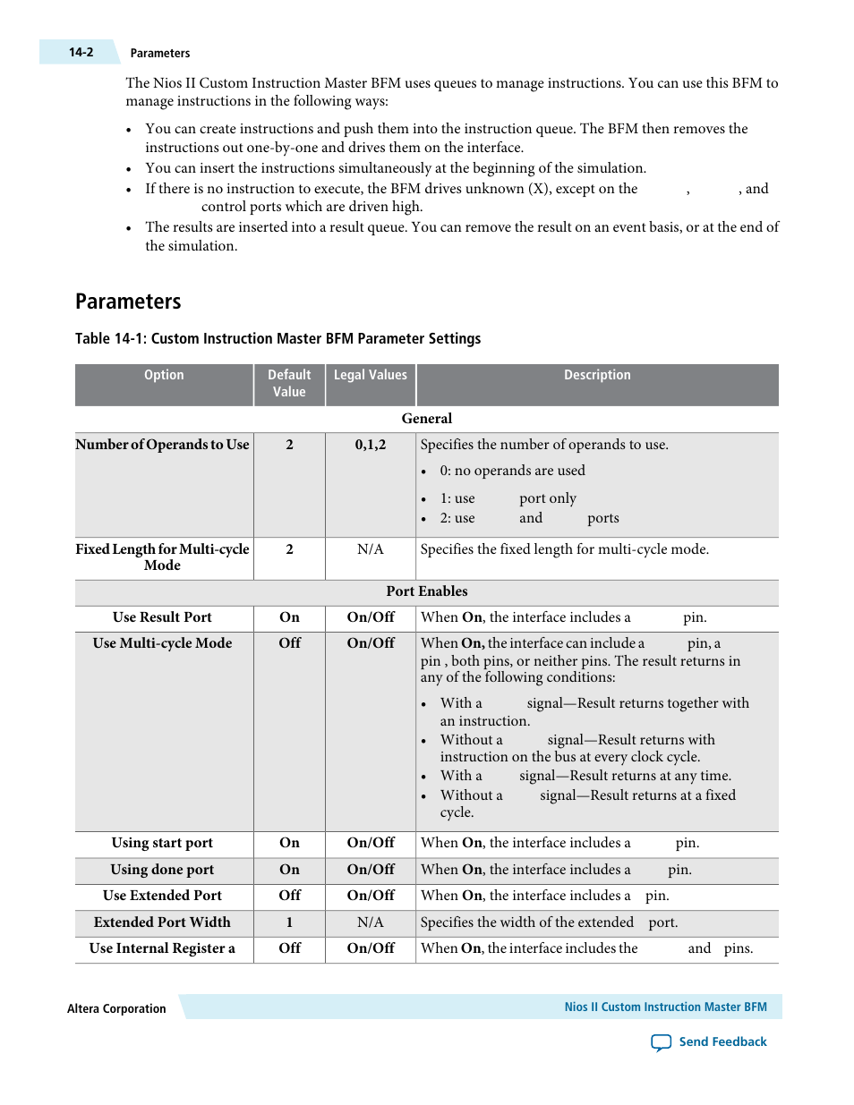 Parameters, Parameters -2 | Altera Avalon Verification IP Suite User Manual | Page 177 / 224