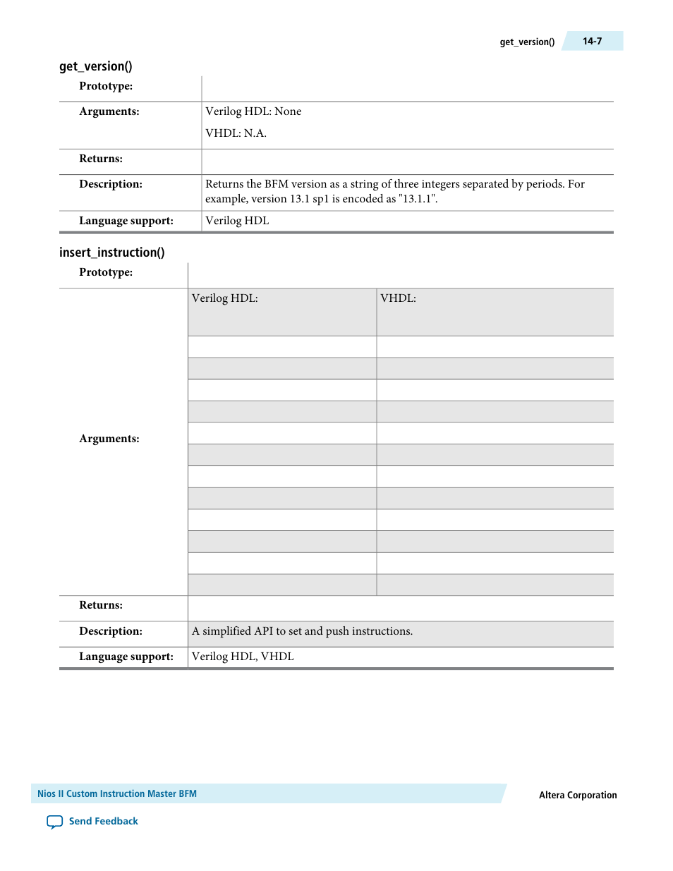 Get_version(), Insert_instruction() | Altera Avalon Verification IP Suite User Manual | Page 182 / 224