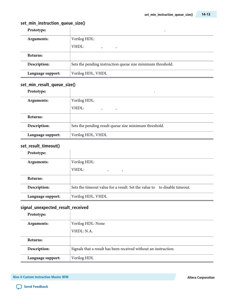 Set_min_instruction_queue_size(), Set_min_result_queue_size(), Set_result_timeout() | Signal_unexpected_result_received | Altera Avalon Verification IP Suite User Manual | Page 188 / 224