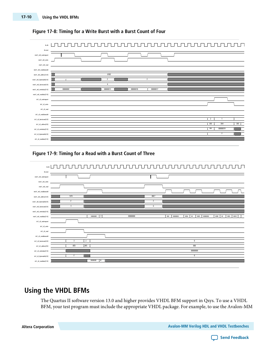 Using the vhdl bfms, Using the vhdl bfms -10 | Altera Avalon Verification IP Suite User Manual | Page 220 / 224
