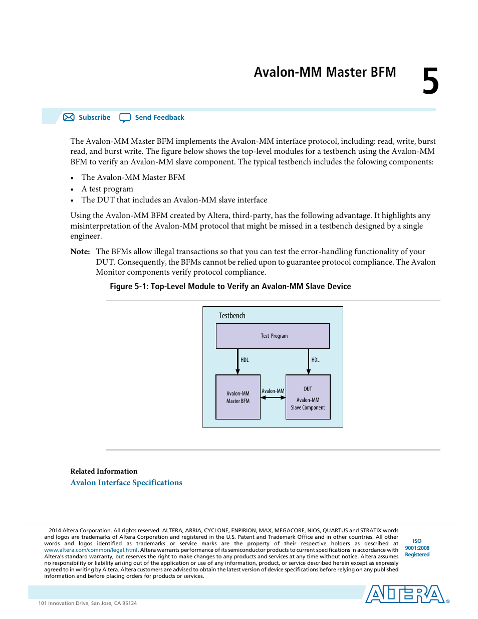 Avalon-mm master bfm, Avalon-mm master bfm -1 | Altera Avalon Verification IP Suite User Manual | Page 23 / 224