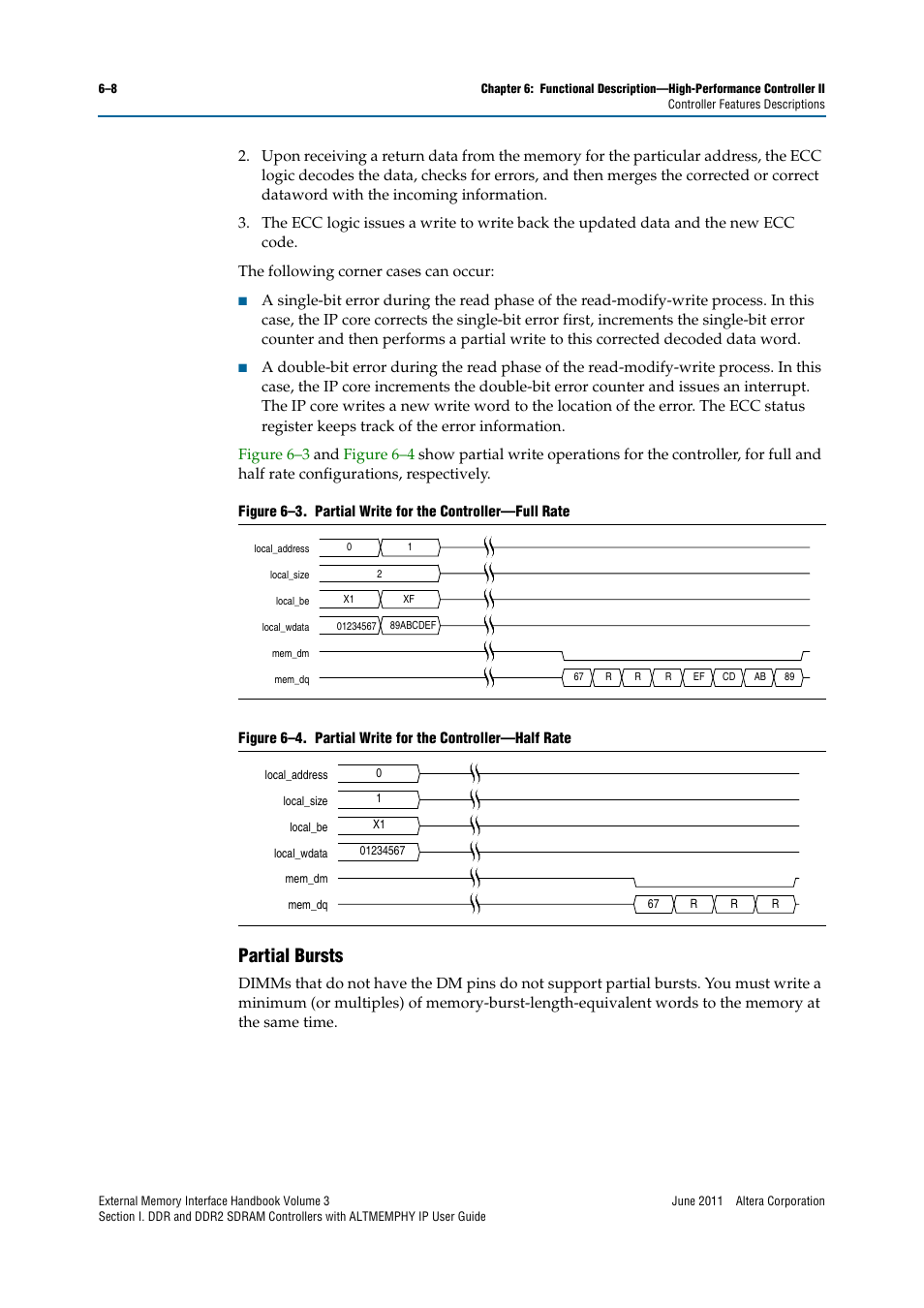 Partial bursts, Partial bursts –8 | Altera DDR SDRAM High-Performance Controllers and ALTMEMPHY IP User Manual | Page 102 / 140
