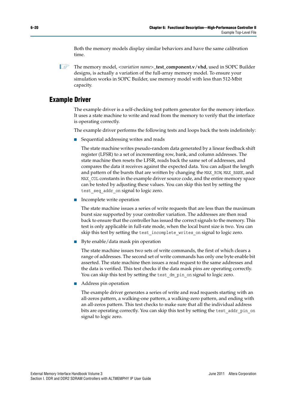 Example driver, Example driver –20 | Altera DDR SDRAM High-Performance Controllers and ALTMEMPHY IP User Manual | Page 114 / 140