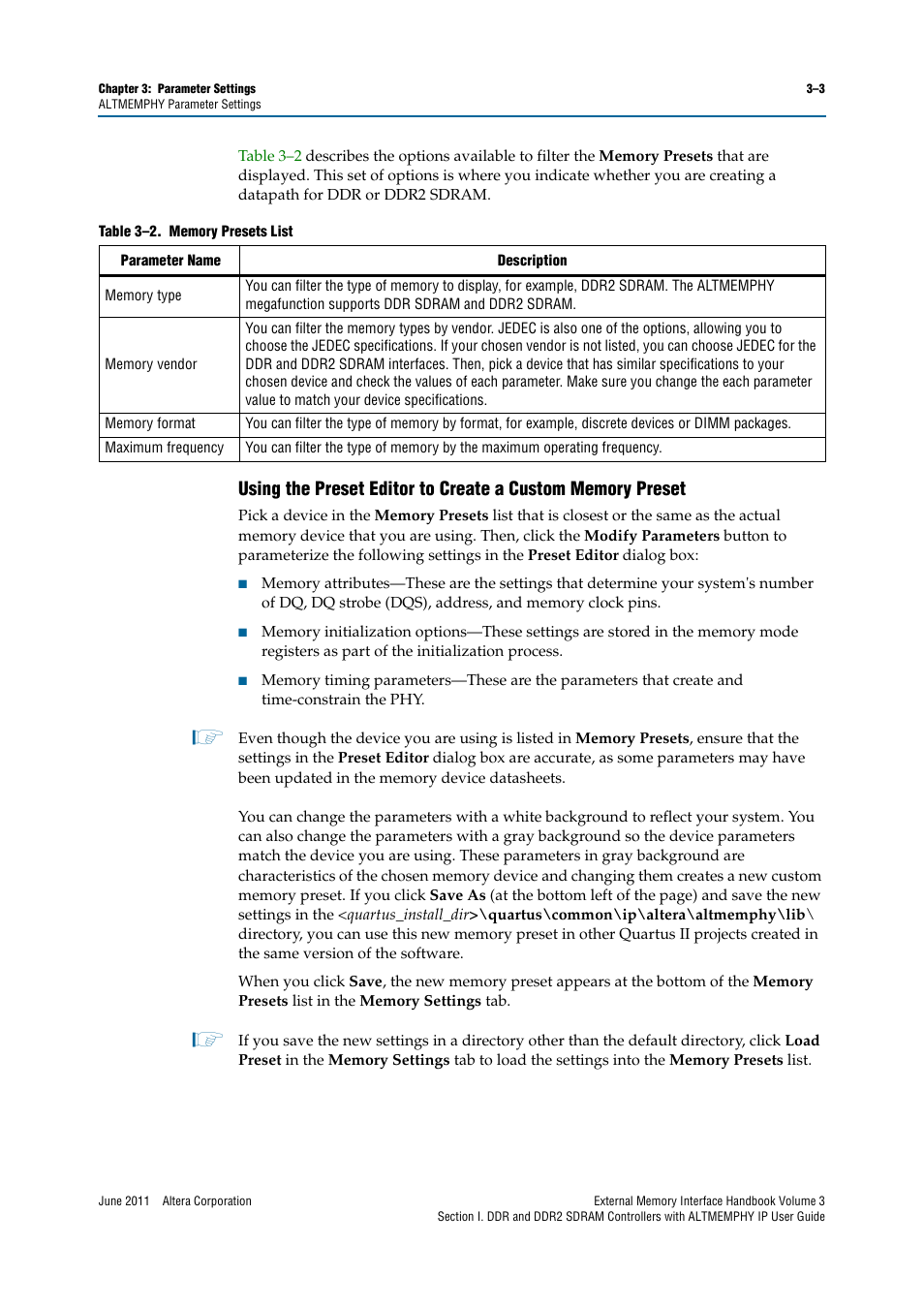 Altera DDR SDRAM High-Performance Controllers and ALTMEMPHY IP User Manual | Page 29 / 140