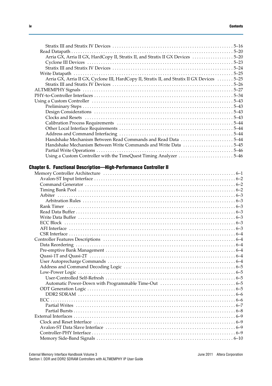 Altera DDR SDRAM High-Performance Controllers and ALTMEMPHY IP User Manual | Page 4 / 140