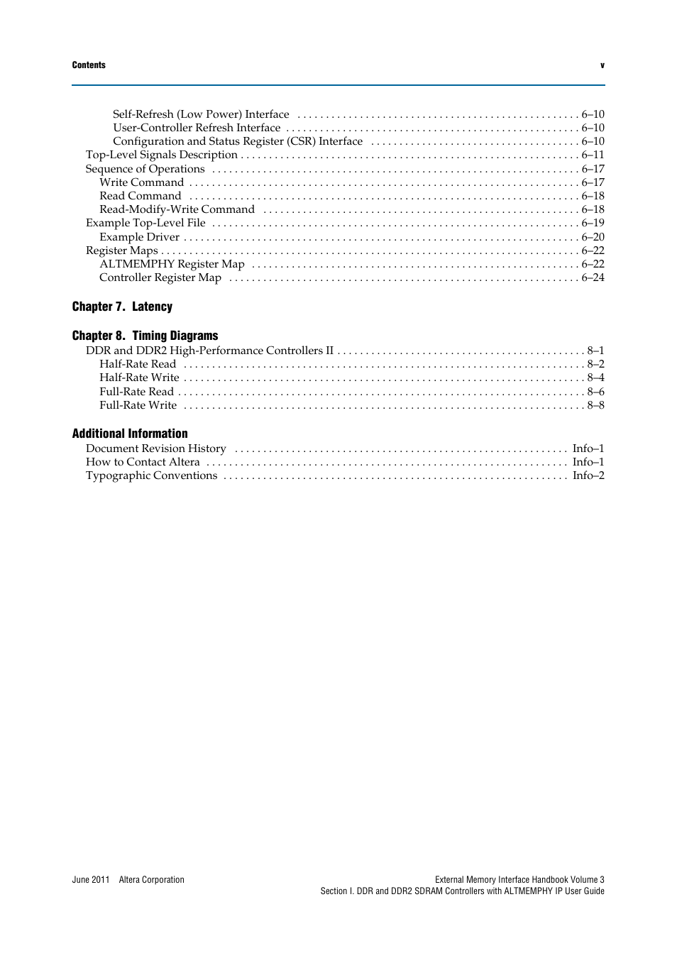 Altera DDR SDRAM High-Performance Controllers and ALTMEMPHY IP User Manual | Page 5 / 140