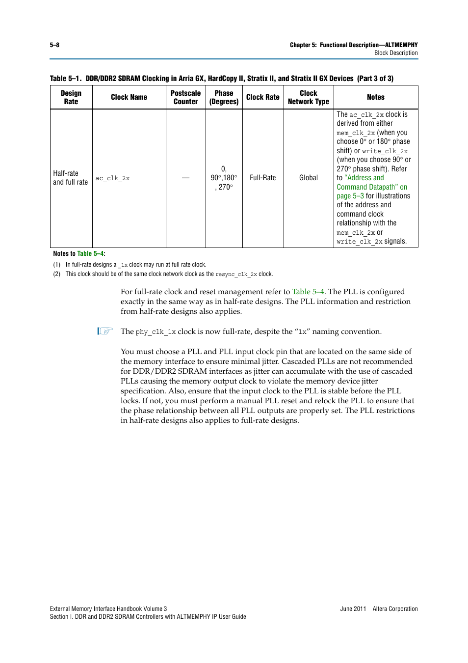 Altera DDR SDRAM High-Performance Controllers and ALTMEMPHY IP User Manual | Page 54 / 140