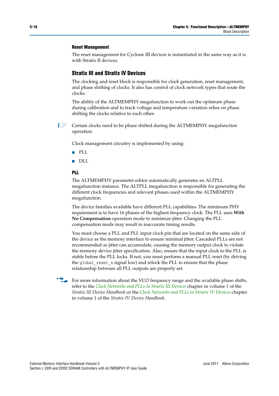 Stratix iii and stratix iv devices, Stratix iii and stratix iv devices –16 | Altera DDR SDRAM High-Performance Controllers and ALTMEMPHY IP User Manual | Page 62 / 140