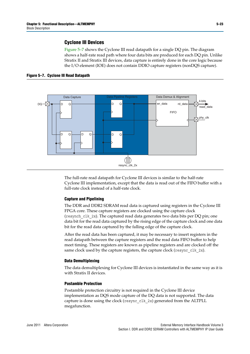 Cyclone iii devices, Cyclone iii devices –23 | Altera DDR SDRAM High-Performance Controllers and ALTMEMPHY IP User Manual | Page 69 / 140