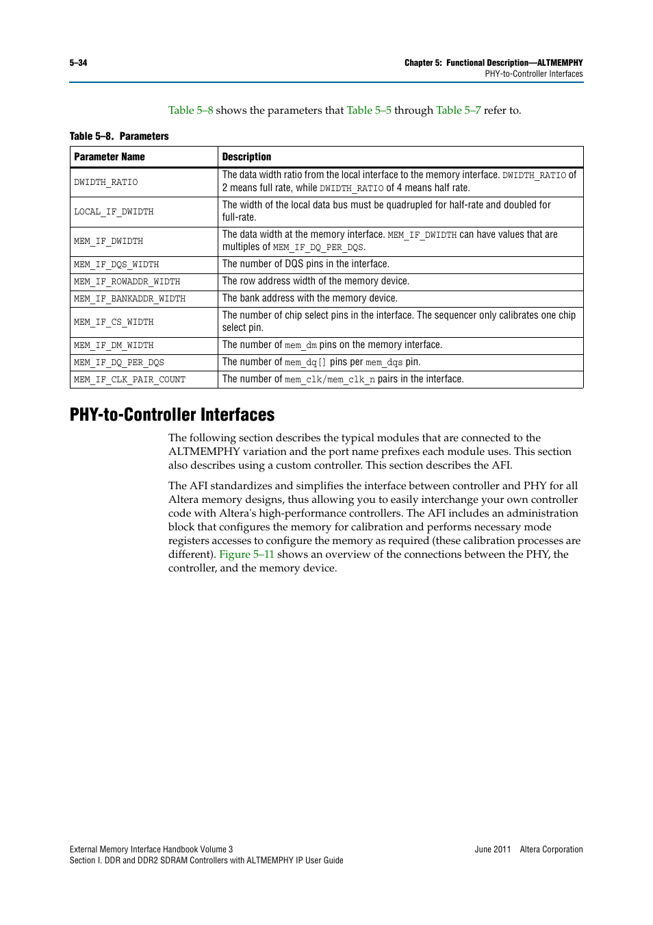 Phy-to-controller interfaces, Phy-to-controller interfaces –34 | Altera DDR SDRAM High-Performance Controllers and ALTMEMPHY IP User Manual | Page 80 / 140
