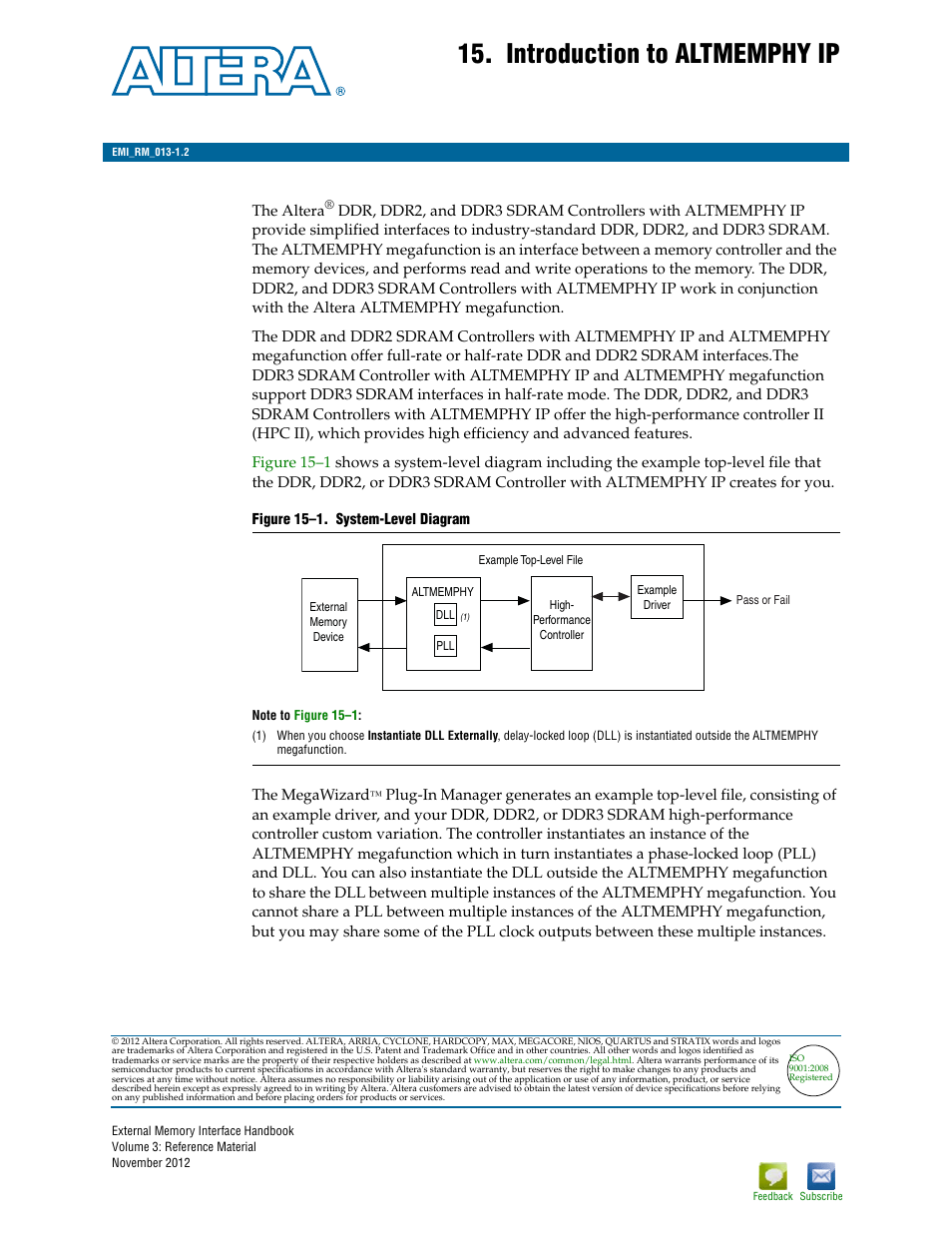 Altera DDR3 SDRAM High-Performance Controller and ALTMEMPHY IP User Manual | 10 pages