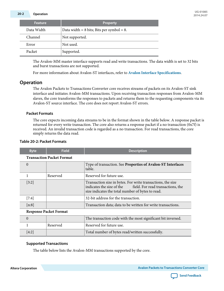Operation, Operation -2 | Altera Embedded Peripherals IP User Manual | Page 189 / 336
