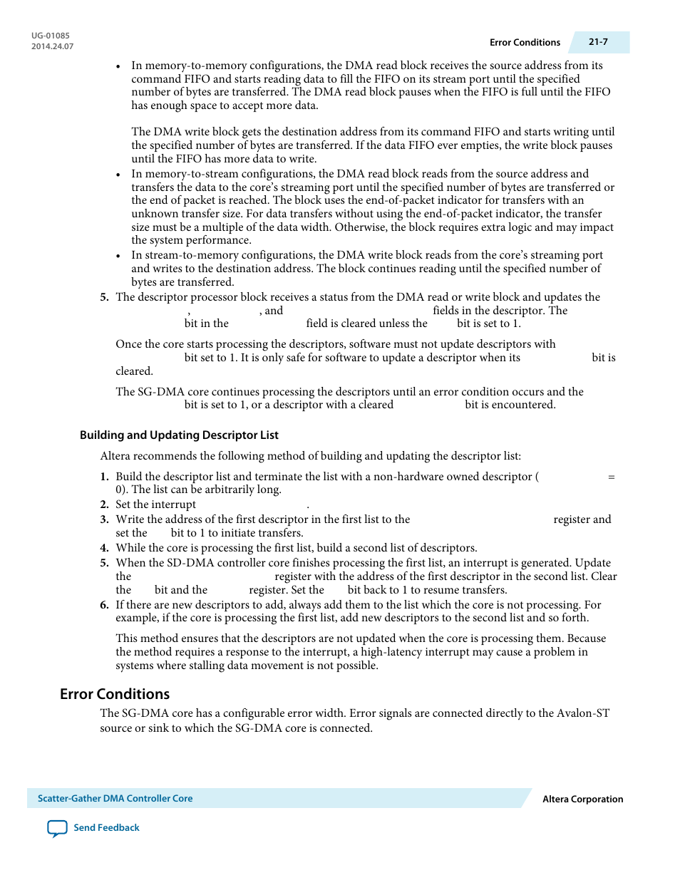 Error conditions, Error conditions -7 | Altera Embedded Peripherals IP User Manual | Page 198 / 336