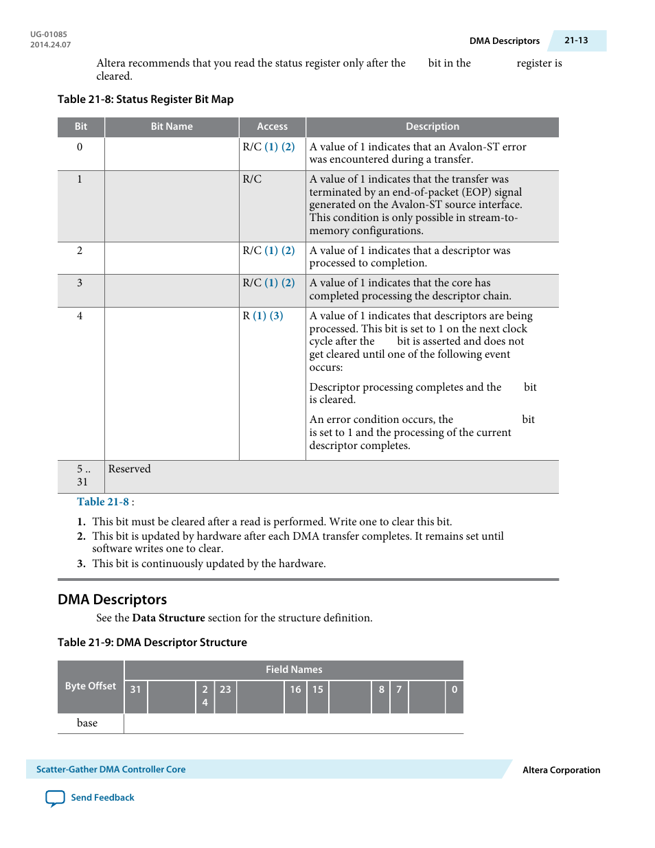Dma descriptors, Dma descriptors -13 | Altera Embedded Peripherals IP User Manual | Page 204 / 336