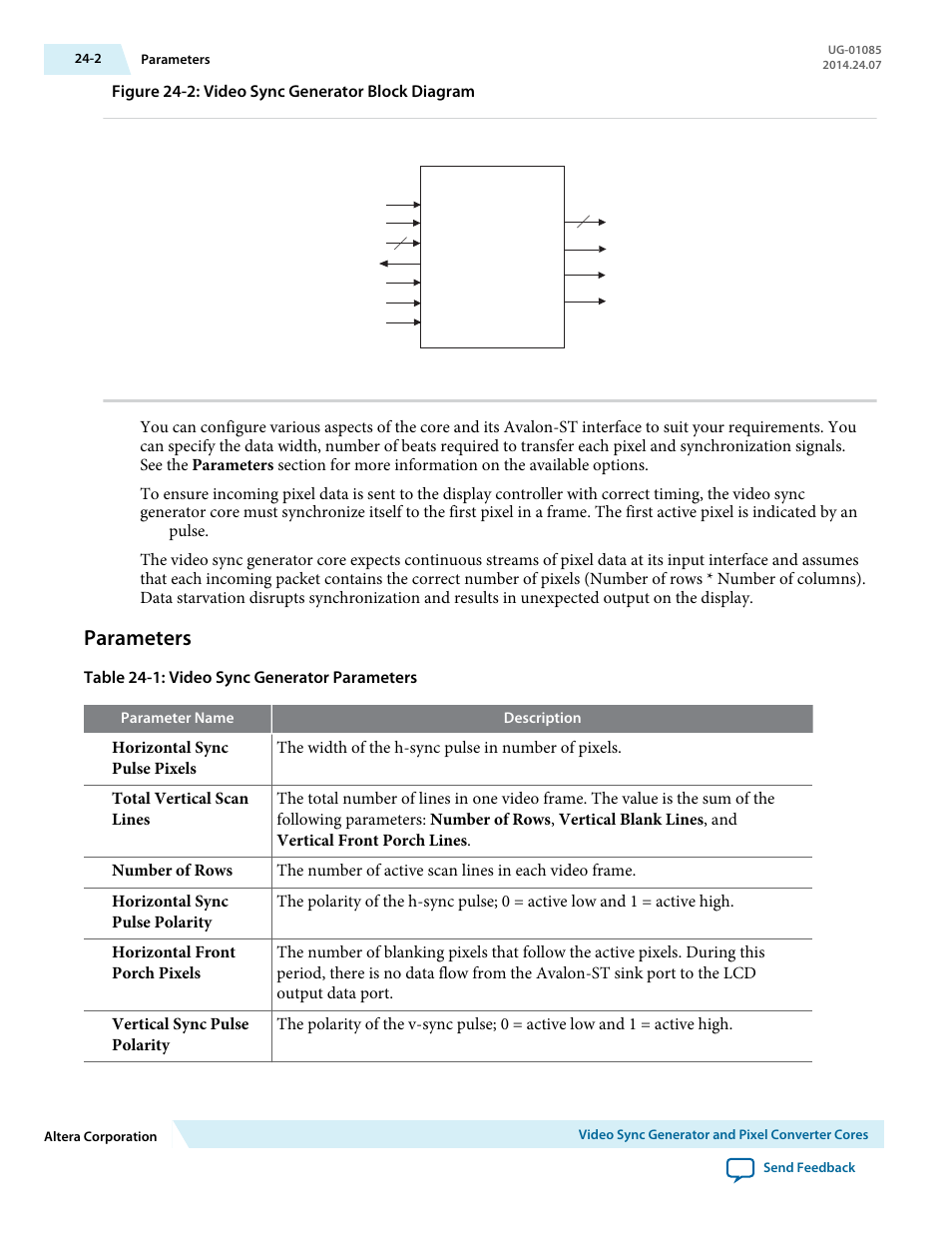 Parameters, Parameters -2 | Altera Embedded Peripherals IP User Manual | Page 243 / 336