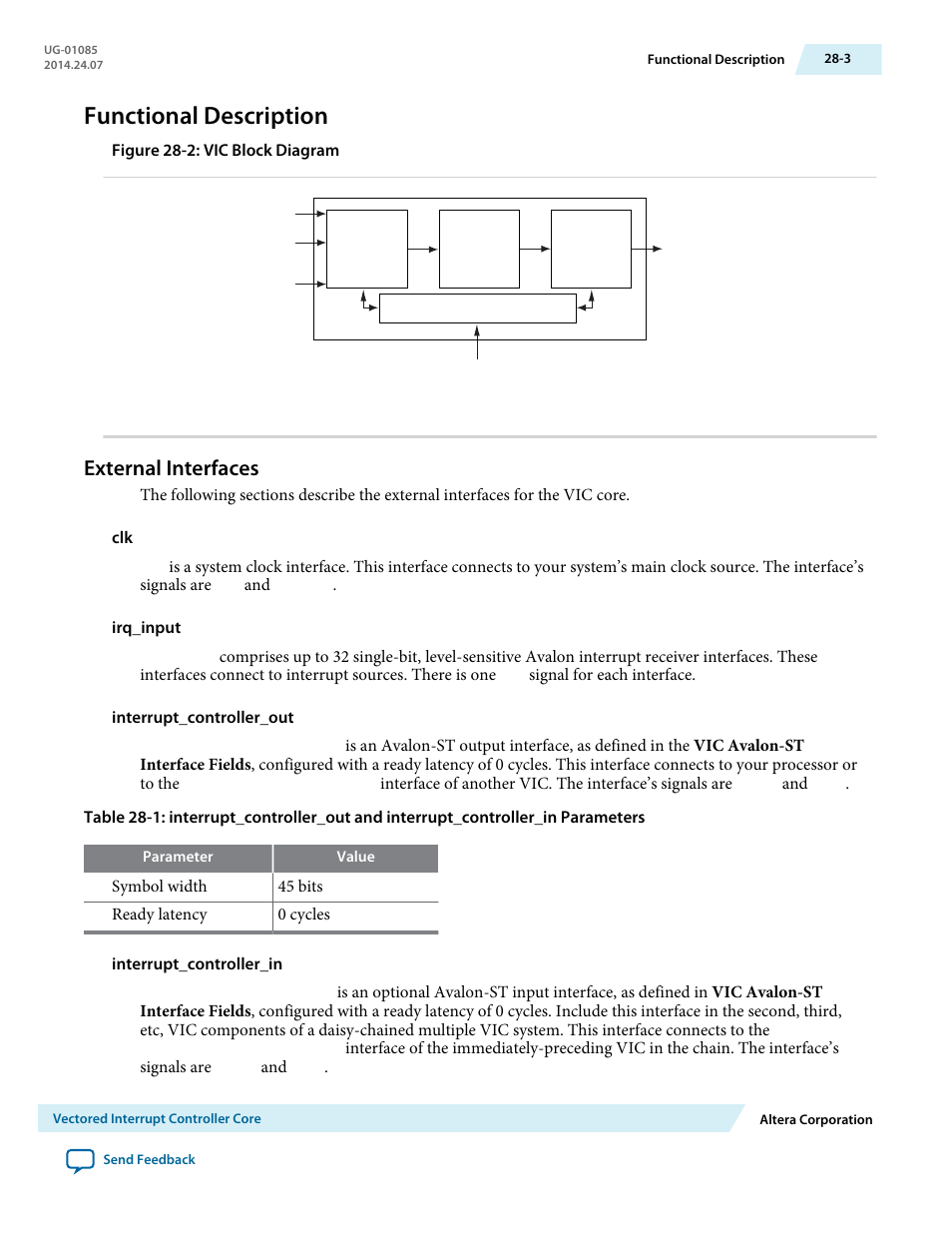 Functional description, External interfaces, Functional description -3 | External interfaces -3 | Altera Embedded Peripherals IP User Manual | Page 272 / 336