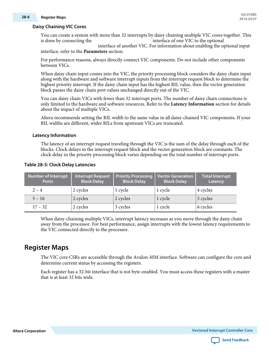 Register maps, Register maps -6 | Altera Embedded Peripherals IP User Manual | Page 275 / 336