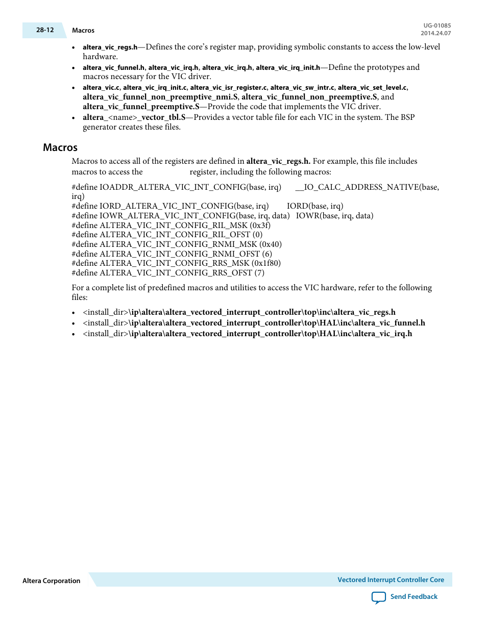 Macros, Macros -12 | Altera Embedded Peripherals IP User Manual | Page 281 / 336