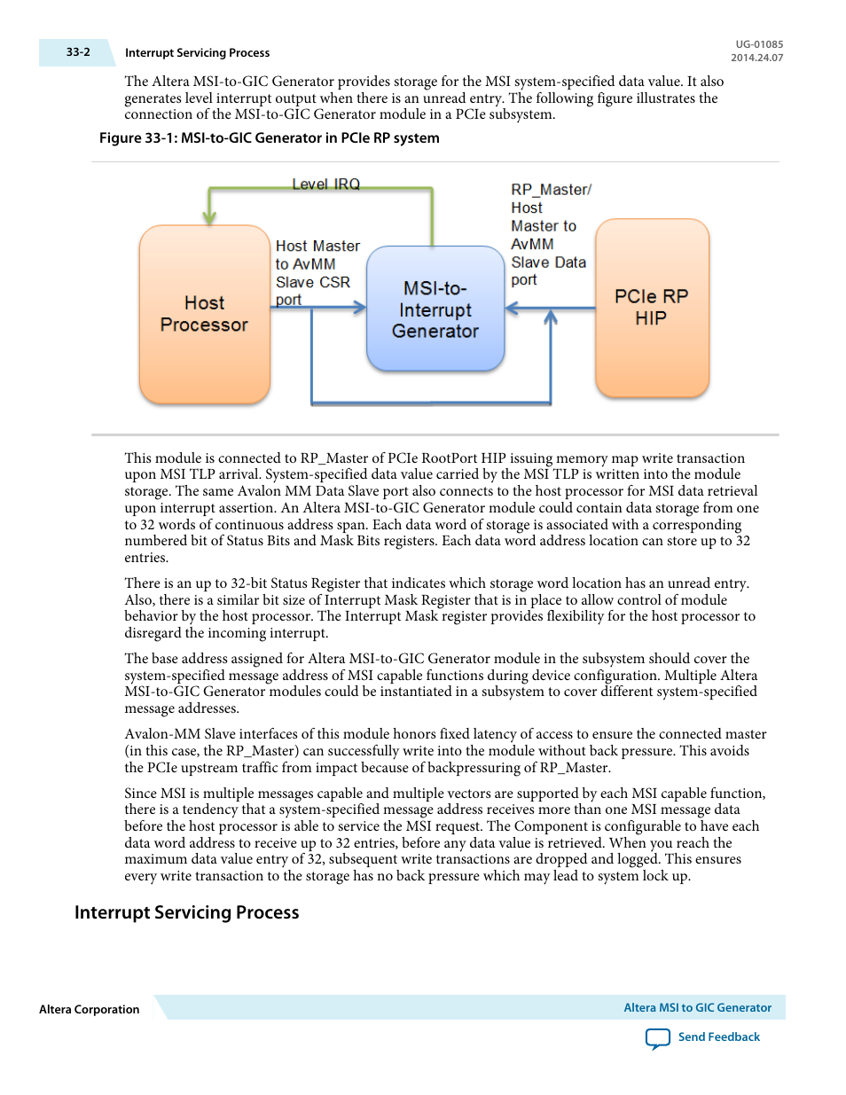 Interrupt servicing process, Interrupt servicing process -2 | Altera Embedded Peripherals IP User Manual | Page 321 / 336