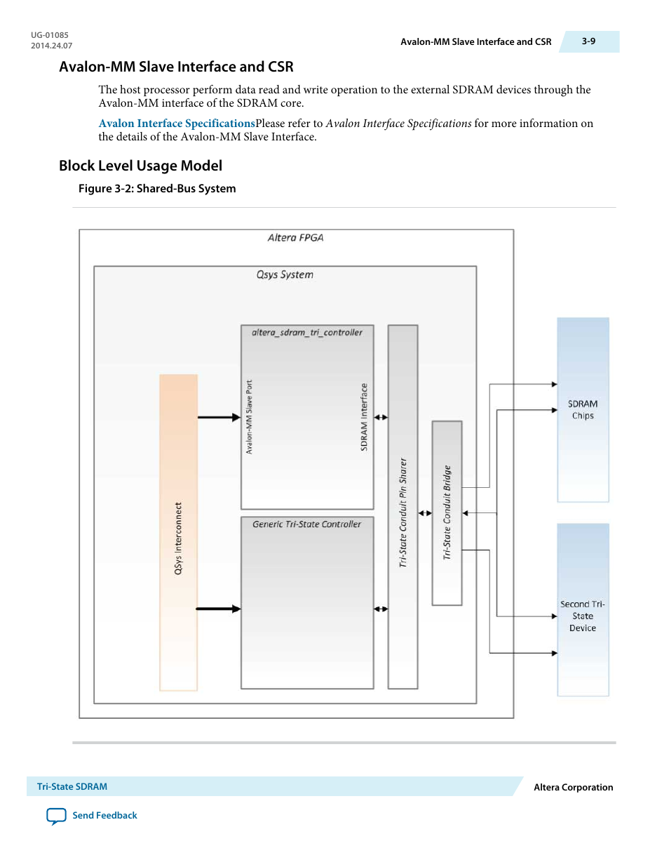 Avalon-mm slave interface and csr, Block level usage model, Avalon-mm slave interface and csr -9 | Block level usage model -9 | Altera Embedded Peripherals IP User Manual | Page 39 / 336