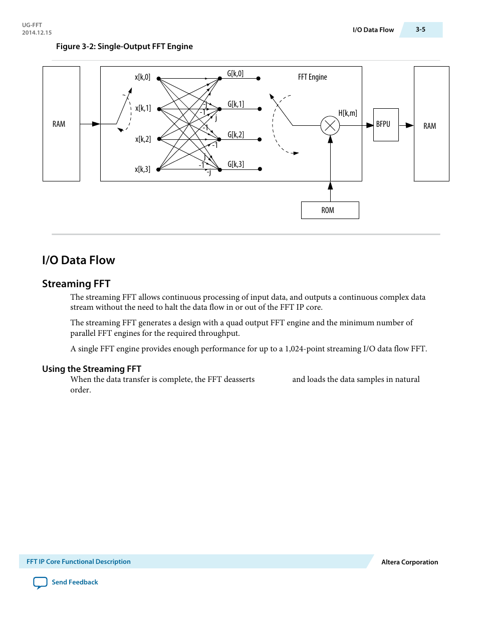 I/o data flow, Streaming fft, Using the streaming fft | I/o data flow -5, Streaming fft -5 | Altera FFT MegaCore Function User Manual | Page 28 / 50