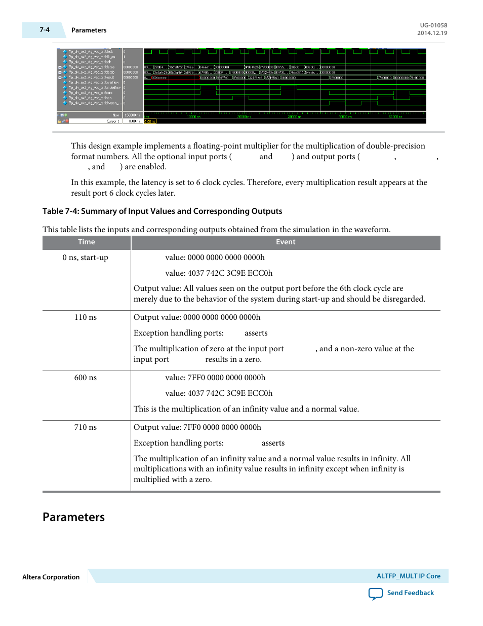 Parameters, Parameters -4 | Altera Floating-Point User Manual | Page 66 / 157