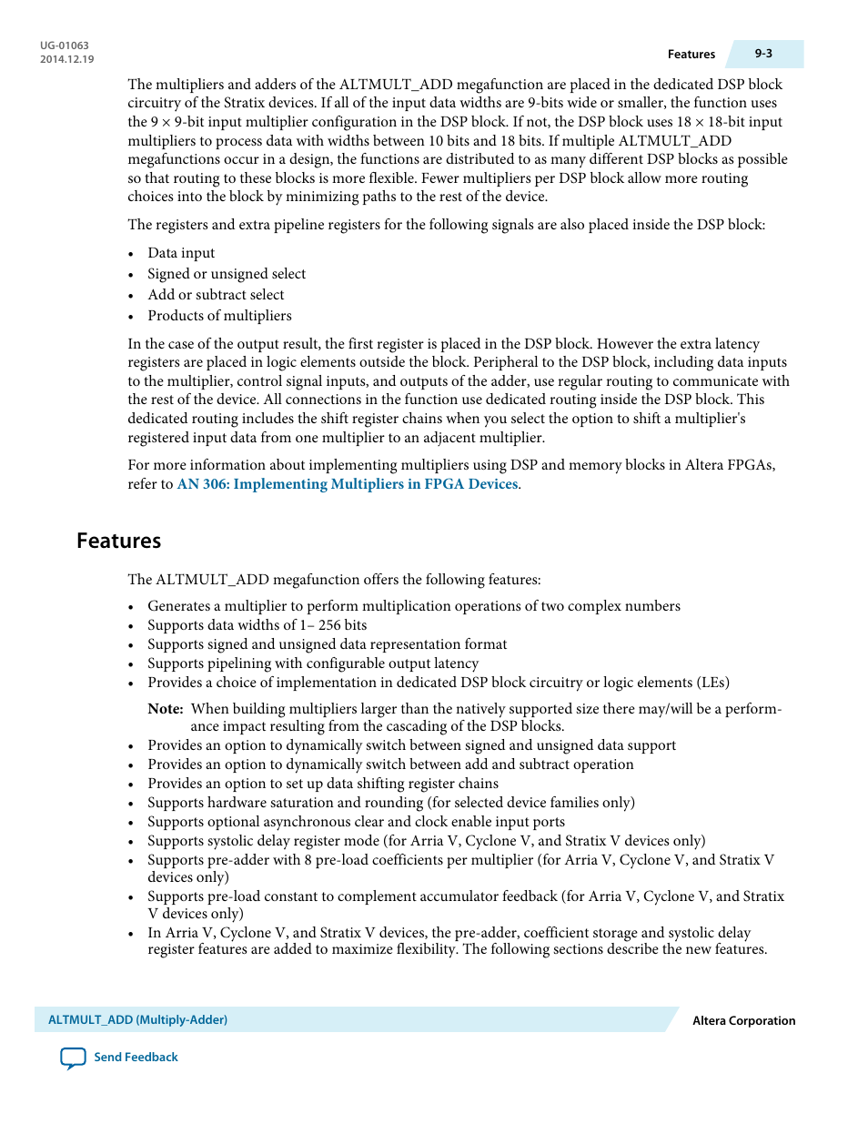 Features, Features -3 | Altera Integer Arithmetic IP User Manual | Page 104 / 157